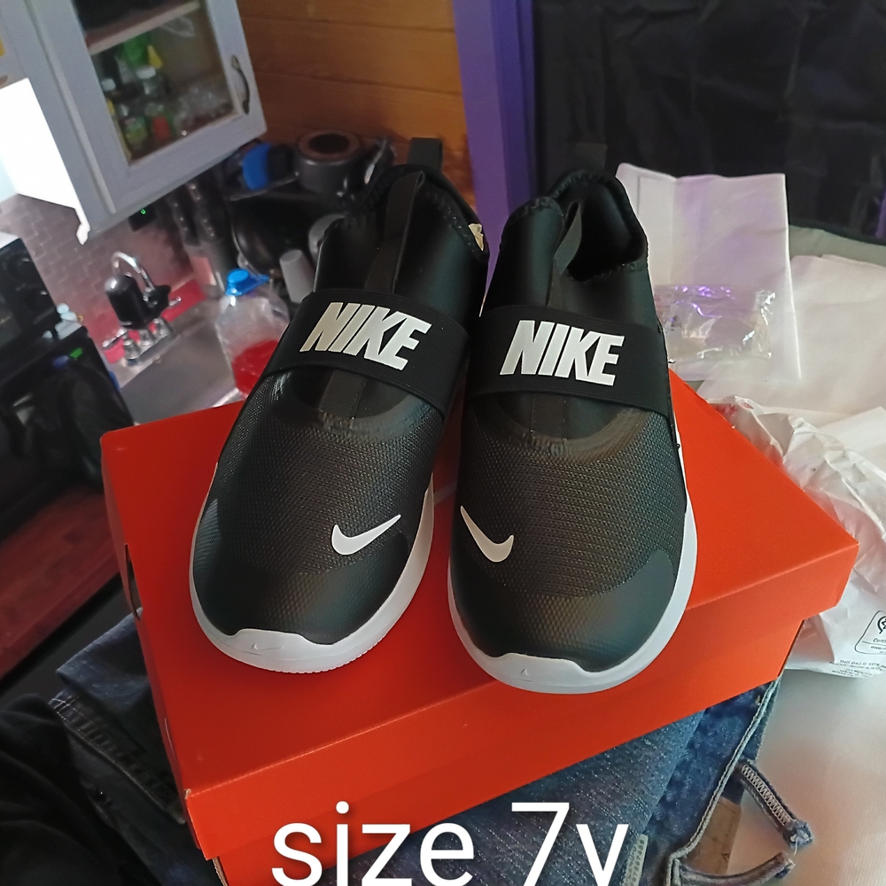Nike Black and White Slip-On Shoes